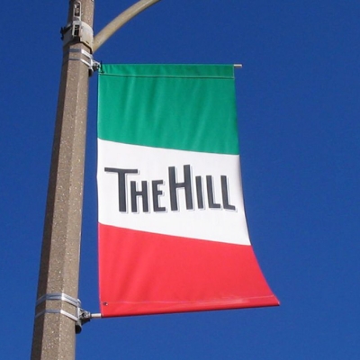 pole banner in The Hill neighborhood